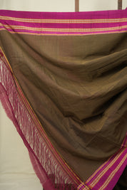 Brown Cotton IIkal Saree - SRBCIS1098