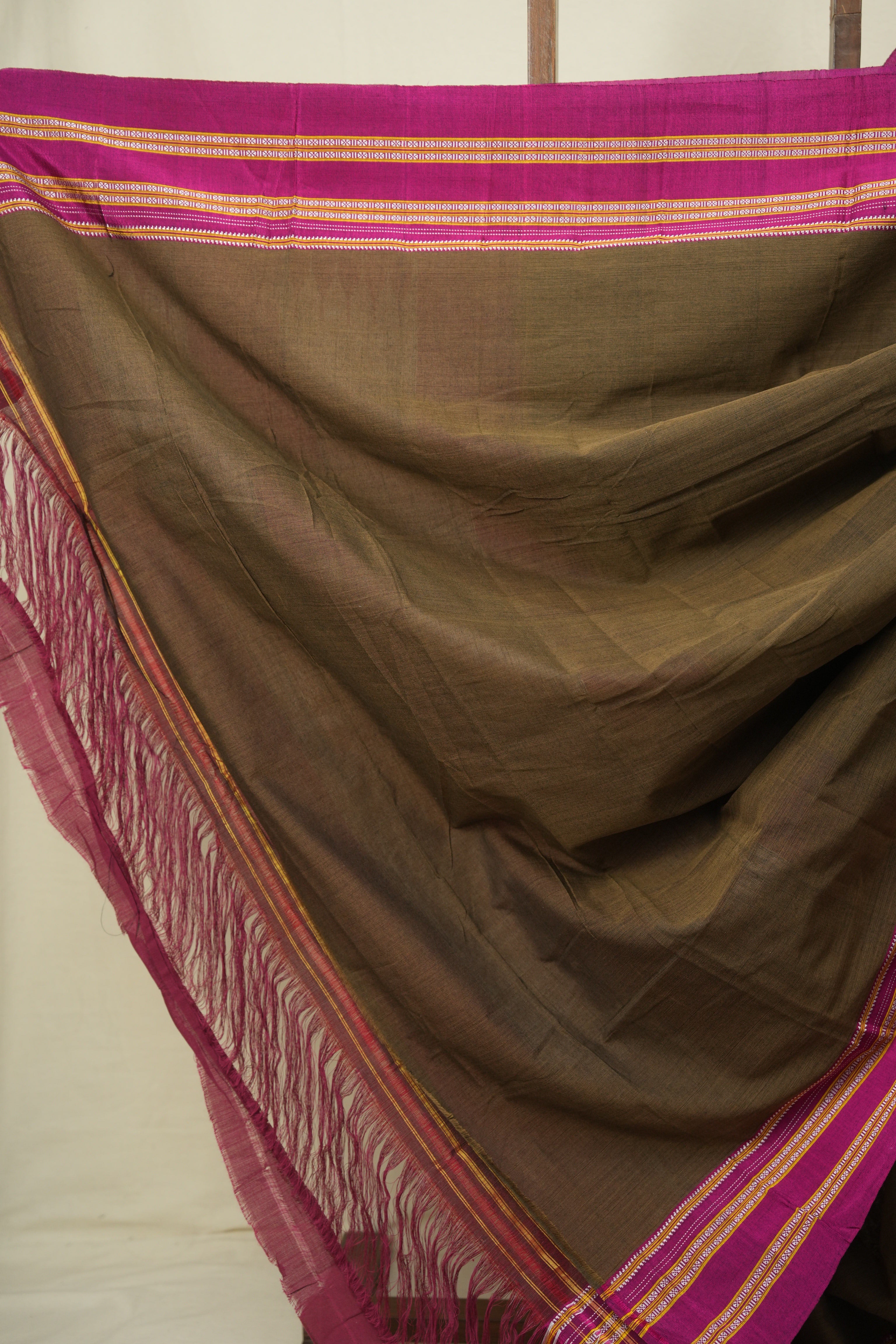 Brown Cotton IIkal Saree - SRBCIS1098