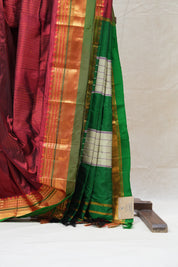 Maroon Silk Ilkal Saree - SRMSIS131