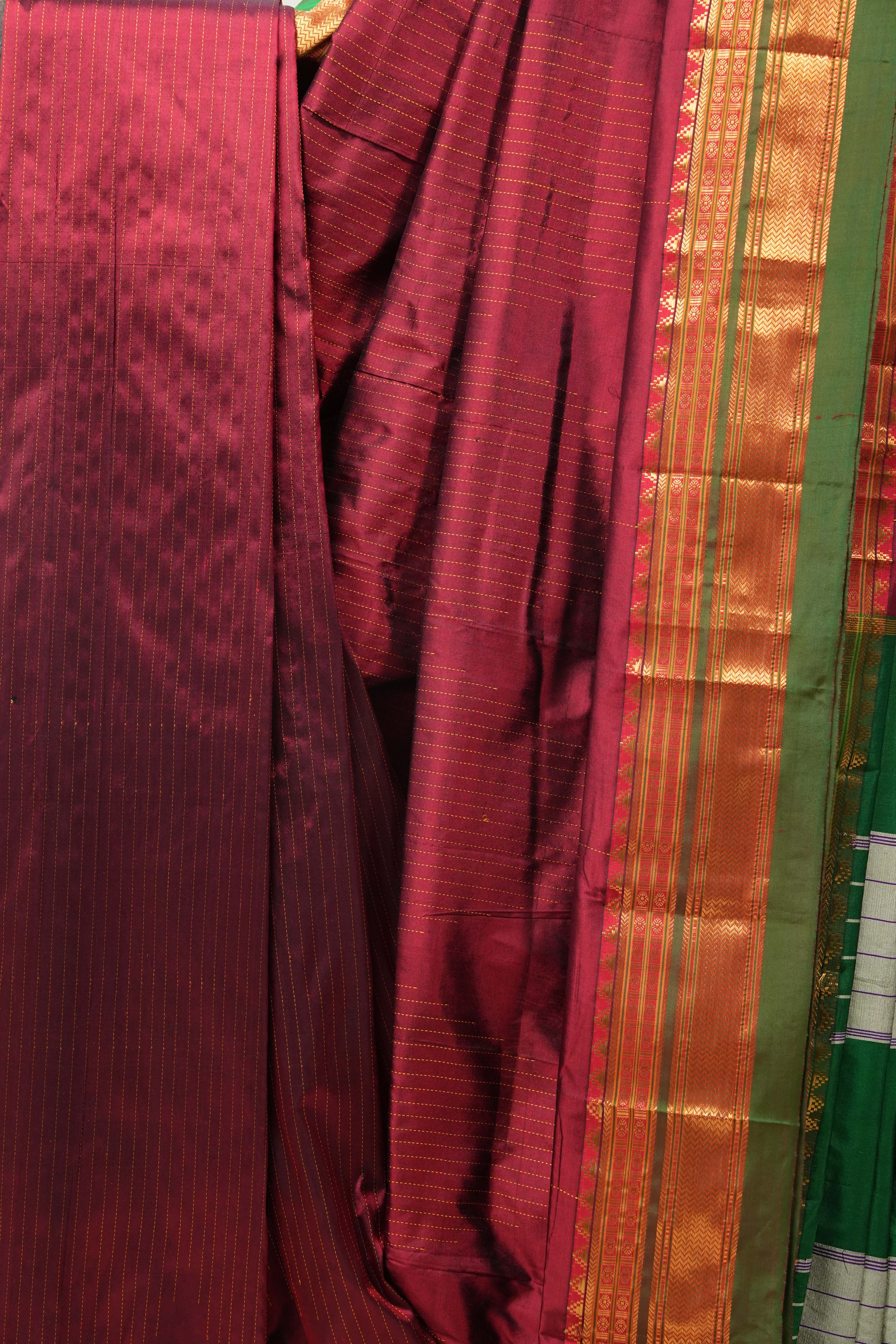Maroon Silk Ilkal Saree - SRMSIS131