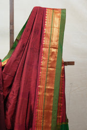 Maroon Silk Ilkal Saree - SRMSIS131