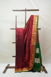 Maroon Silk Ilkal Saree - SRMSIS131