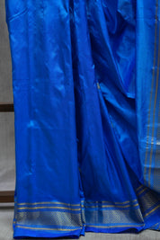Blue Silk Paithani Saree-SRBSPS568