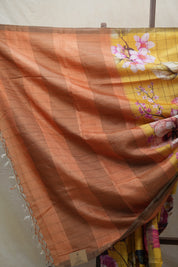 Yellow Tussar Silk Saree - SRYTSS1357