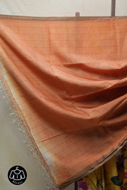 Yellow Tussar Silk Saree - SRYTSS1357