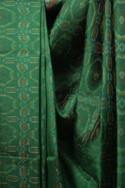 Green Raw Silk Ikat Saree - SRGRSIS1100