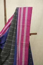 Navy Blue Cotton IIkal Saree - SRNBCIS1099