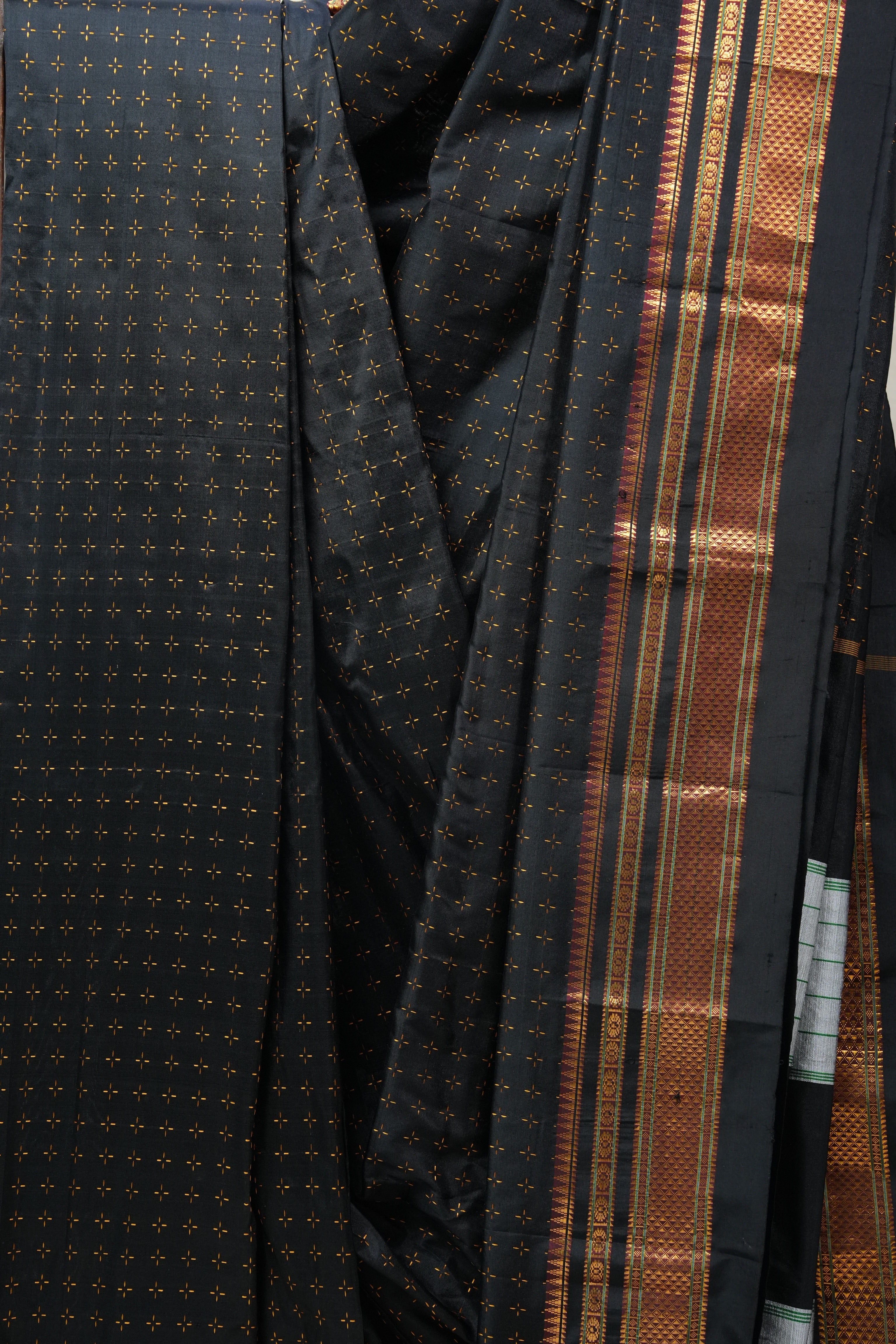 Black Silk Ilkal Saree - SRBSIS146