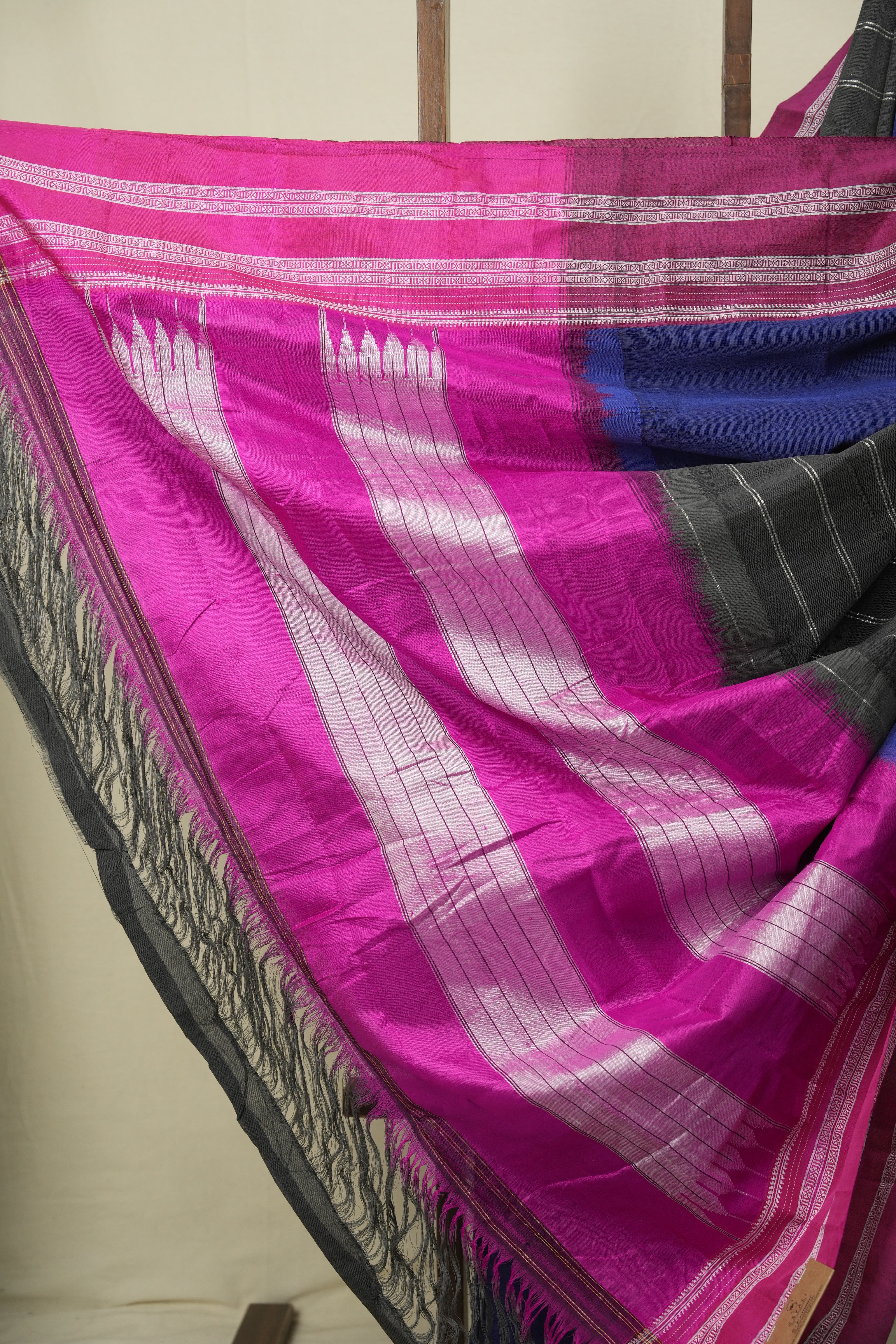 Navy Blue Cotton IIkal Saree - SRNBCIS1099