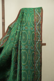 Green Raw Silk Ikat Saree - SRGRSIS1100