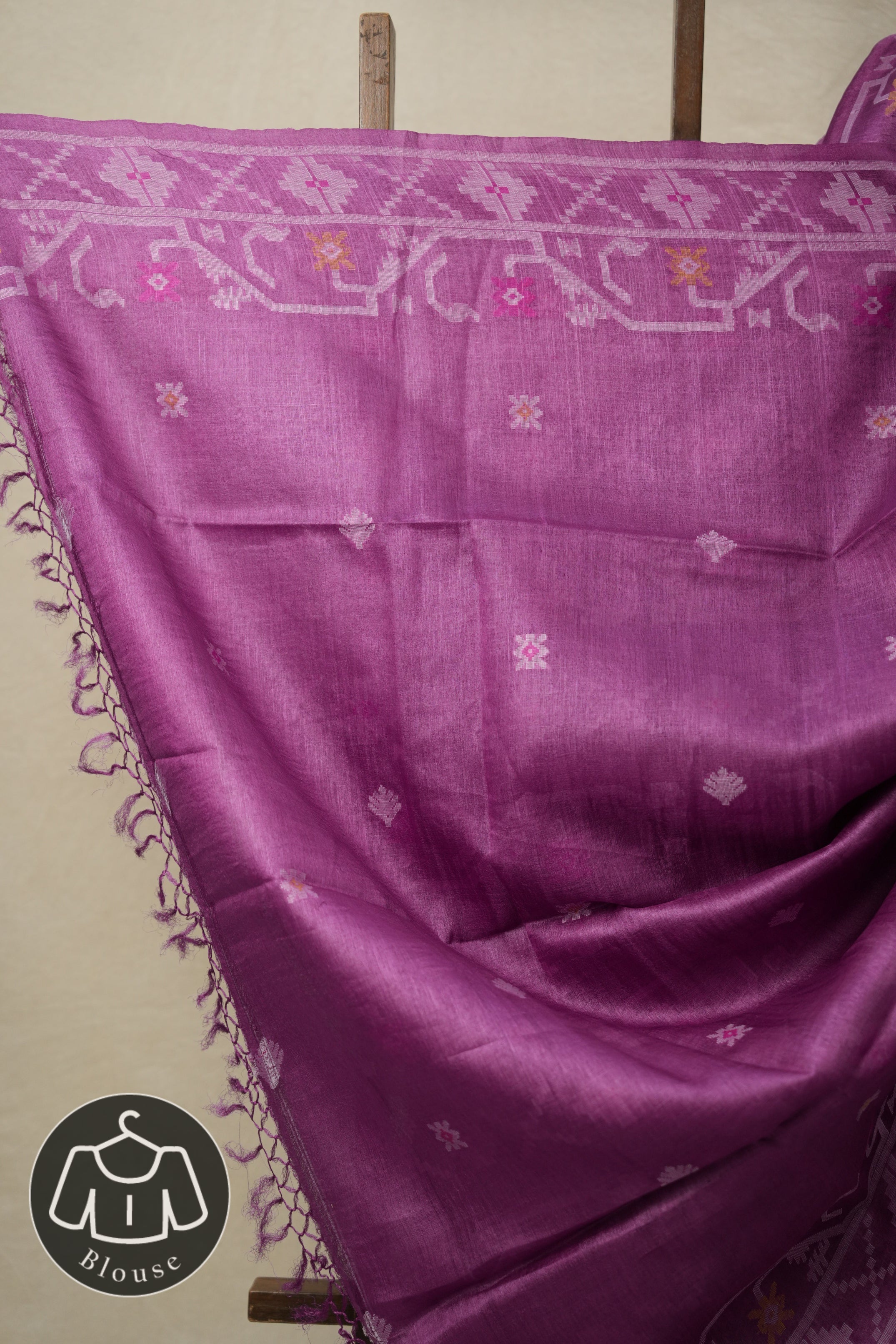 Lavender Jamdani Tussar Silk Saree - SRLJTSS0012