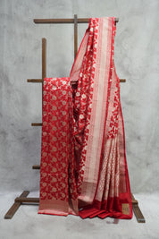 Red Banarasi Silk Saree-SRRBSS626