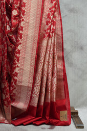 Red Banarasi Silk Saree-SRRBSS626