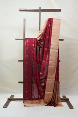 Maroon Chanderi Cotton Silk Saree - SRCSS272
