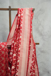Red Banarasi Silk Saree-SRRBSS626