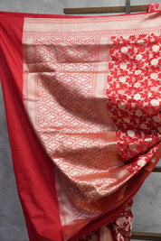 Red Banarasi Silk Saree-SRRBSS626