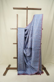 Grey Raw Silk Ikat Saree - SRGRSIS1096