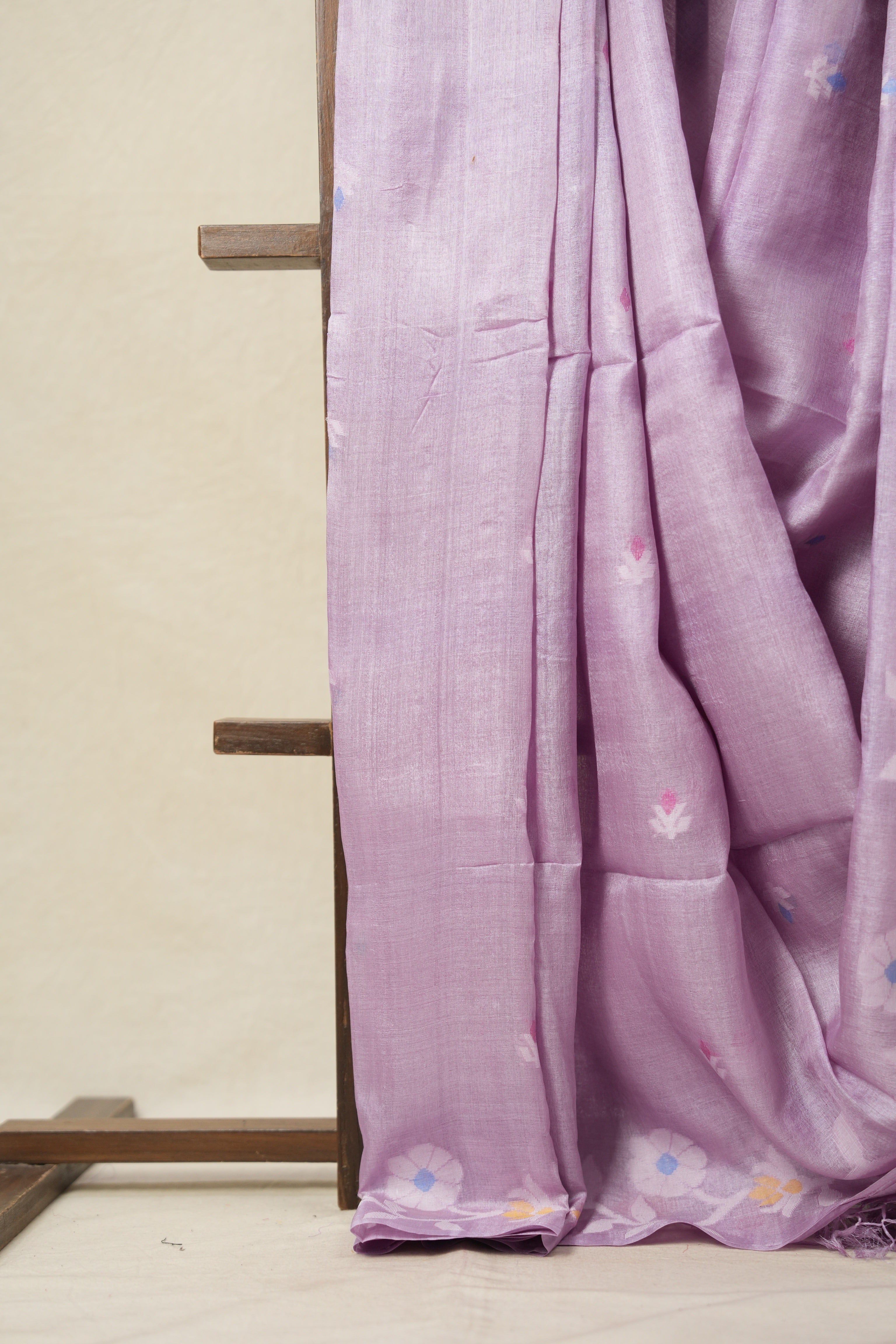 Lilac Jamdani Tussar Silk Saree - SRLJTSS0016