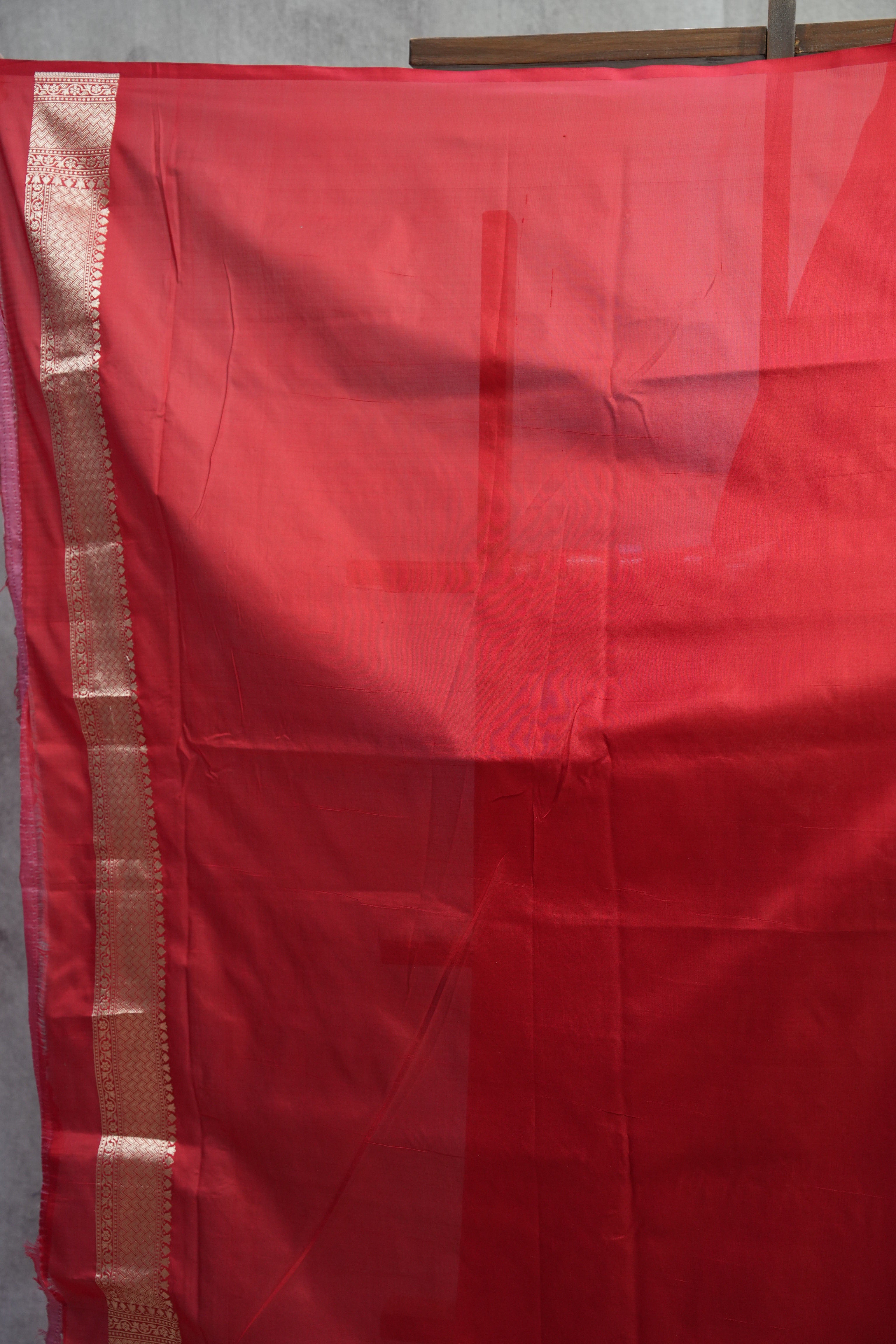 Red Banarasi Silk Saree-SRRBSS626