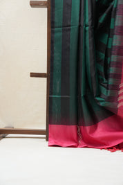 Dark Green & Black Soft Silk Saree - SRDGBSSS291