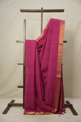 Rani Pink Cotton Mangalgiri Saree - SRRPCMS51