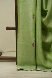 Pista Tissue Linen Jamdani Saree - SRPTLJS218