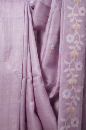 Lilac Jamdani Tussar Silk Saree - SRLJTSS0016