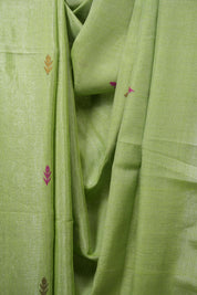 Pista Tissue Linen Jamdani Saree - SRPTLJS218