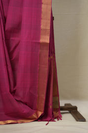 Rani Pink Cotton Mangalgiri Saree - SRRPCMS51