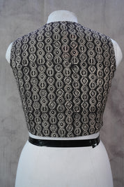 Black HBP Cotton V-Neck Blouse - SRBCVNB147