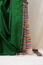 Dark Green Soft Silk Saree - SRDGSSS286