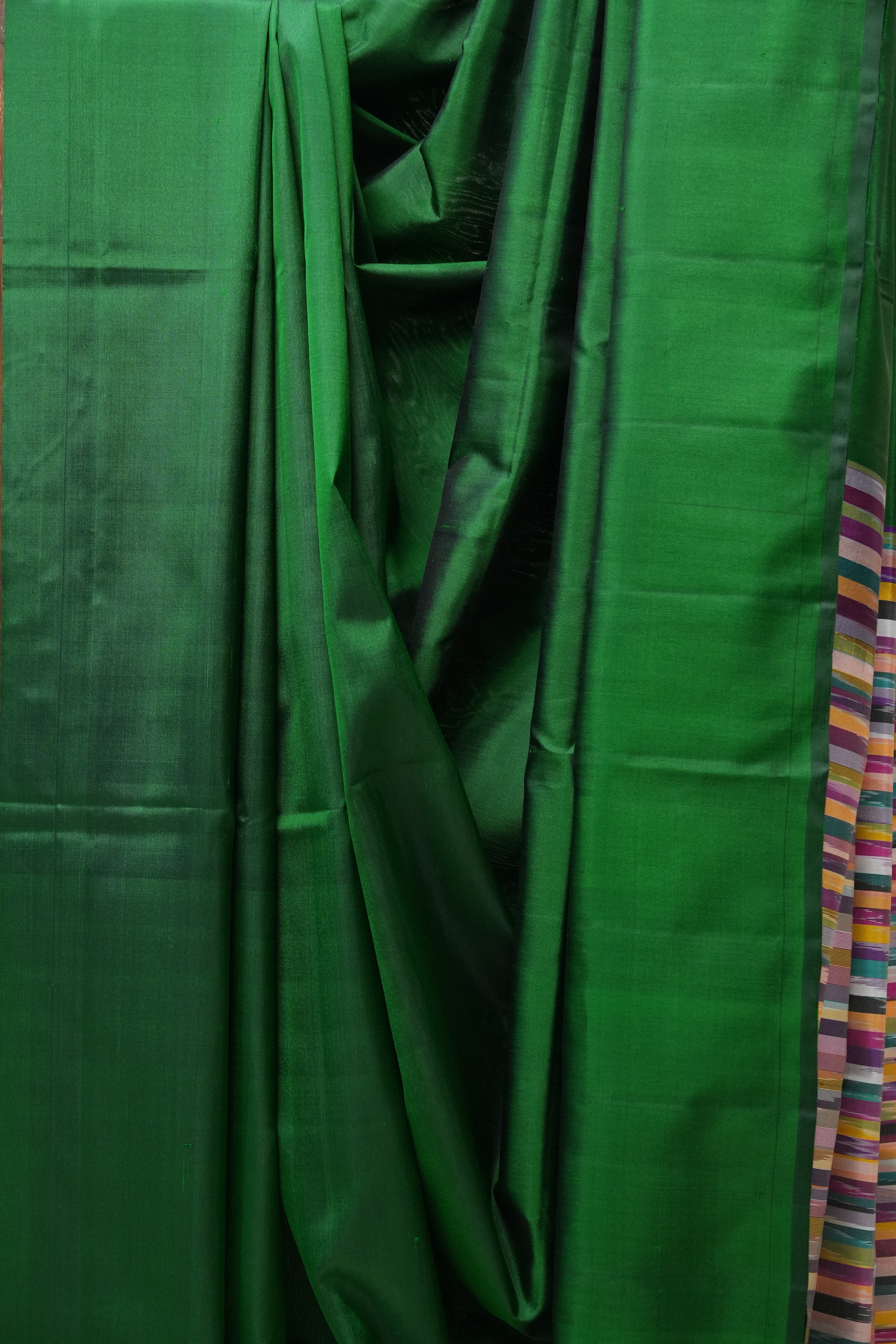 Dark Green Soft Silk Saree - SRDGSSS286