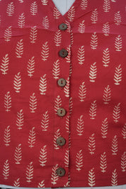 Maroon HBP Cotton V-Neck Blouse - SRMCVNB141