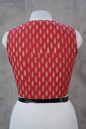 Maroon HBP Cotton V-Neck Blouse - SRMCVNB141