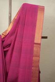 Rani Pink Cotton Mangalgiri Saree - SRRPCMS51