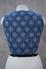 Indigo HBP Cotton V-Neck Blouse - SRICVNB142