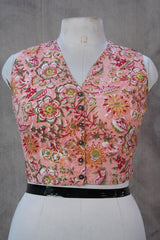 Pink HBP Cotton V-Neck Blouse - SRPCVNB139