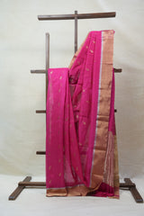 Pink Chanderi Cotton Silk Saree (DEFECT) - SRPCSS91-PI
