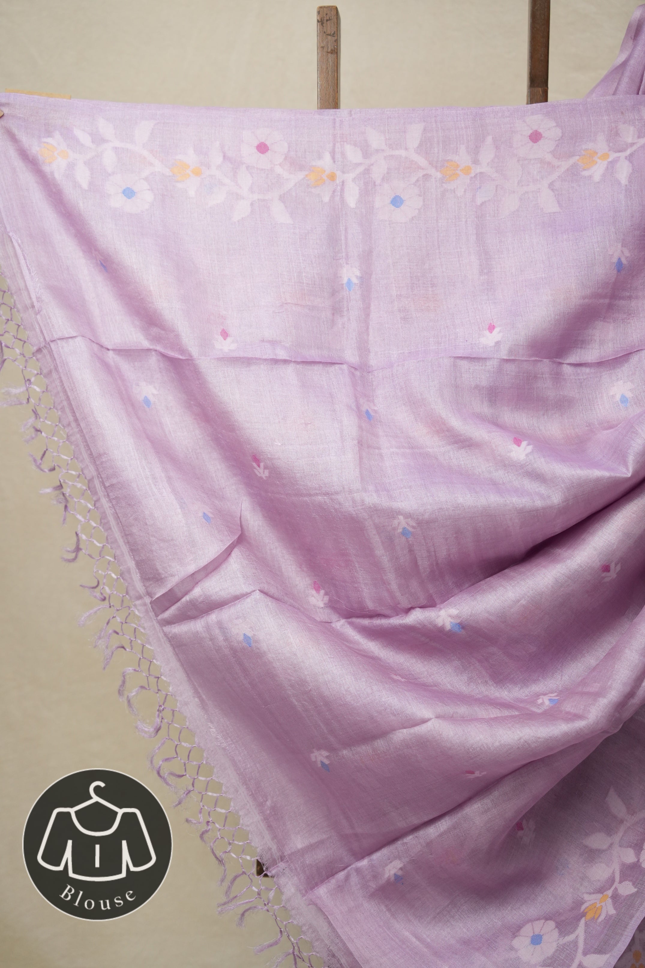 Lilac Jamdani Tussar Silk Saree - SRLJTSS0016