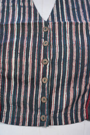 Teal Blue HBP Cotton V-Neck Blouse - SRTBCVNB145