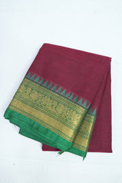 Maroon Kanchi Cotton Saree - SRMKCS674