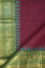 Maroon Kanchi Cotton Saree - SRMKCS674