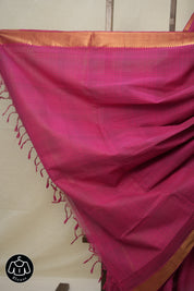 Rani Pink Cotton Mangalgiri Saree - SRRPCMS51