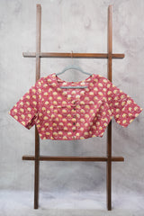 Light Maroon HBP Cotton V-Neck Blouse - SRLMCVNB150