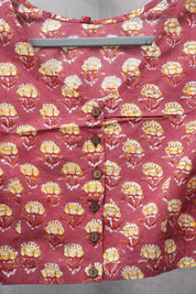 Light Maroon HBP Cotton V-Neck Blouse - SRLMCVNB150