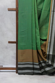 Green Cotton Ilkal Saree with Gayatri Border - SRGCIS166-PI