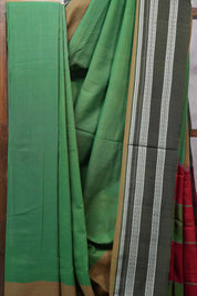Green Cotton Ilkal Saree with Gayatri Border - SRGCIS166-PI