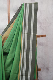 Green Cotton Ilkal Saree with Gayatri Border - SRGCIS166-PI