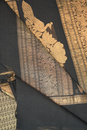 Black Kanchi Cotton Saree - SRBKCS187