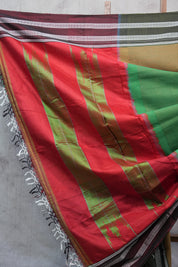 Green Cotton Ilkal Saree with Gayatri Border - SRGCIS166-PI